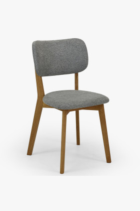 Polsterstuhl Lenka Eiche Grau Stoff Esszimmerstuhl